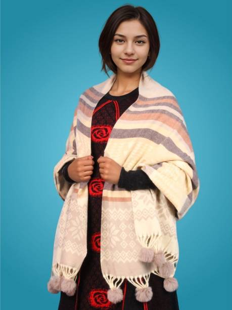 Daily Needs Shop Wool Self Design Women Shawl