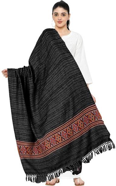 Royal-E-Kashmir Wool Self Design Women Shawl