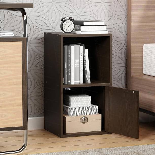 LUKZER 2 Layer Storage Cabinet with Display Rack (MR-021) Engineered Wood Semi-Open Book Shelf