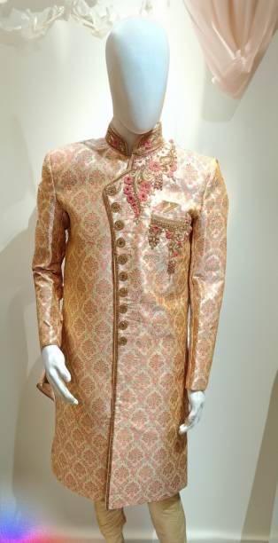 Pushpa jakat silk sherwani Embroidered Sherwani