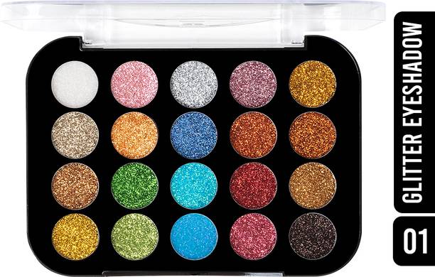 Shryoan 20 Glitter Shades Eyeshadow Palette | Highly Pigmented, Shimmery & Creative Look