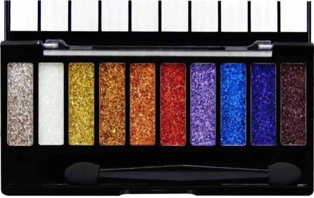 DEQNAIL 10 Colors Pigmented Glitter Color Studio Beauty EyeShadow Palette