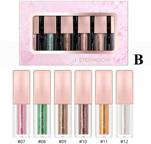 Cosluxe Heng Fang Liquid Glitter Eyeshadow Set,6 Colors EyeShadow Makeup Kits set of B