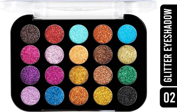 Shryoan 20 Glitter Shades Eyeshadow Palette | Highly Pigmented, Shimmery & Creative Look