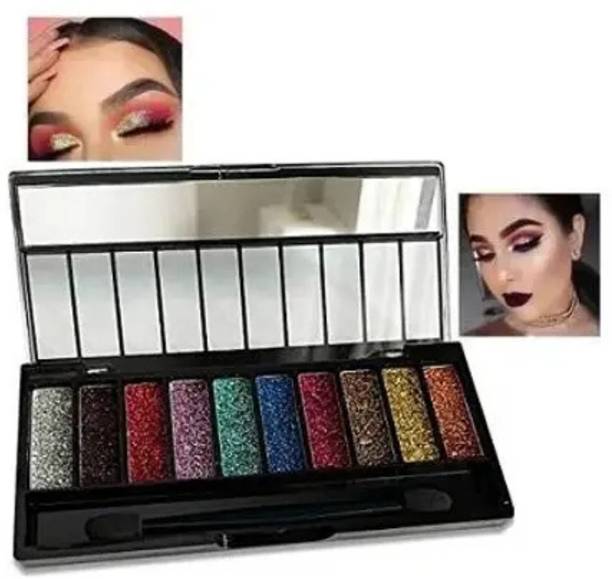 BLUST&FAMME 10 color glitter eyeshadow highly pigmented long lasting