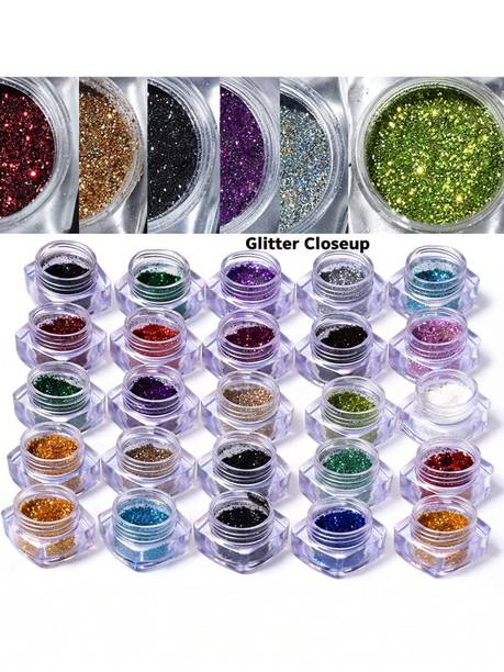 VIZO Cosmetic Grade Multi Color (25 colors) Eyeshadow High-Quality Glitter Powder