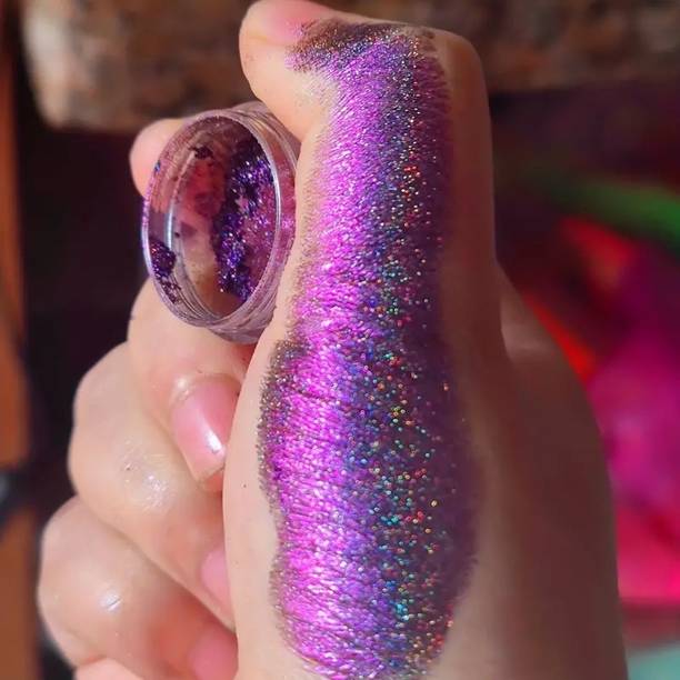 MYEONG Eye Makeup Sparkle Glitter Eyeshadow Deep Purple Eyeshadow Nail Glitter Powder
