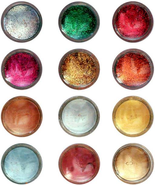 VOZWA Shimmer Powder and Glitter Powder (Pack of 12 Pcs)