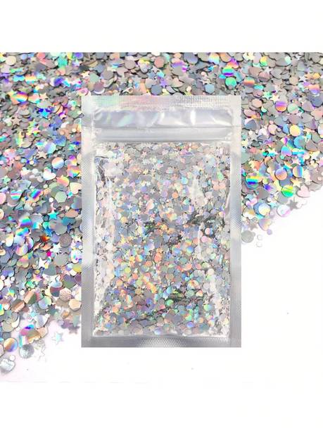 Mahir Glitter HOLOGRAPHICS CHUNKY GLITTER FOR NAIL ART & EYESHADOW & ART AND CRAFT