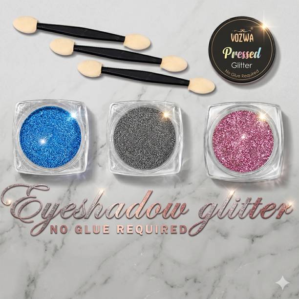 VOZWA Eyeshadow Pressed Glitter for Women & Girls | Highly Pigmented Eye Makeup