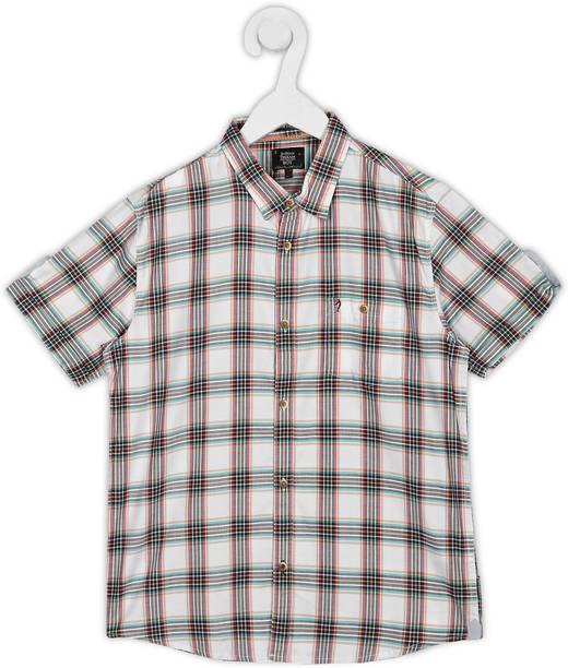 Boys Regular Fit Checkered Casual Shirt