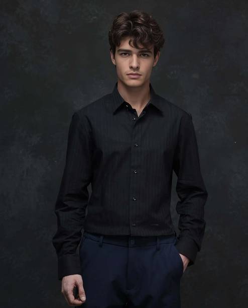 RARE RABBIT Men Regular Fit Solid Formal Shirt