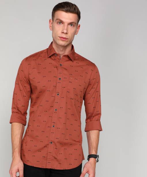 Men Slim Fit Printed Spread Collar Casual Shirt Price in India