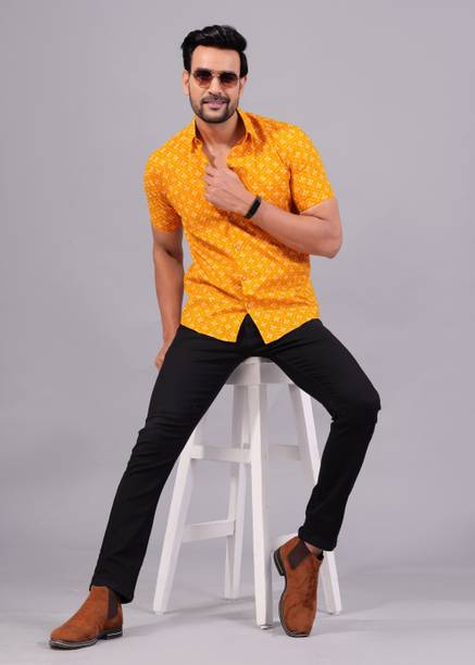 Jaipuri Collection Men Regular Fit Printed Button Down Collar Casual Shirt