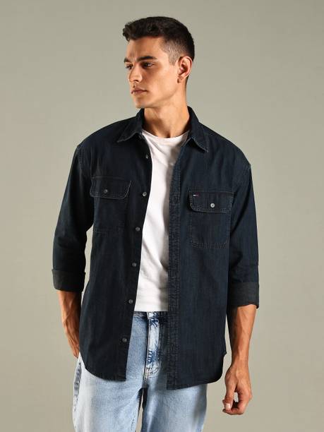 Men Comfort Fit Fit Solid Spread Collar Casual Shirt