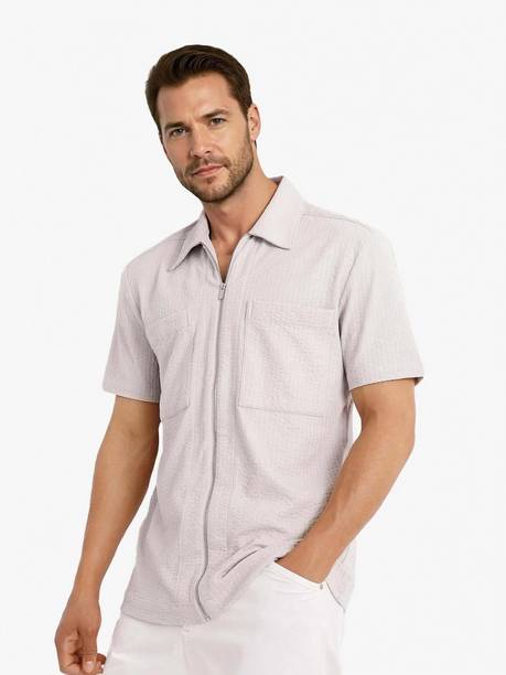 Men Boxy Fit Solid Casual Shirt