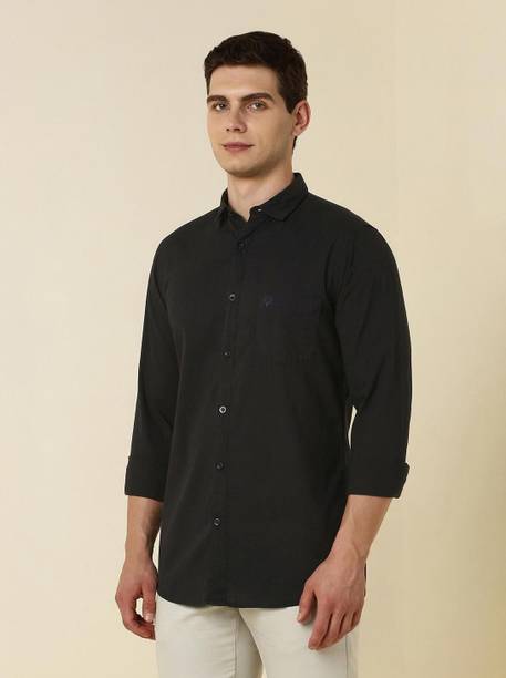 Anti-Bacterial Men Slim Fit Solid Cut Away Collar Casual Shirt