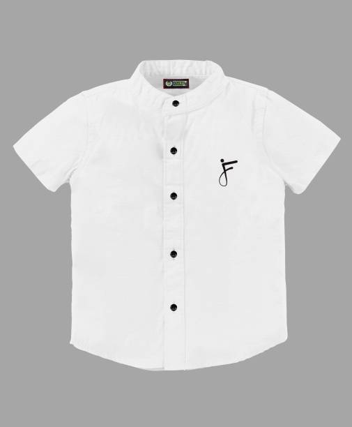 Cloud Kids Boys Self Design Casual White Shirt