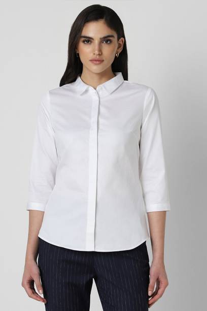 Women Regular Fit Solid Formal Shirt