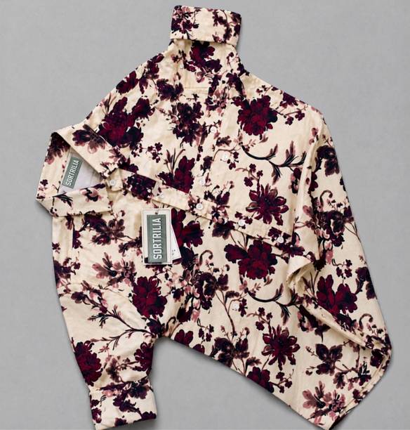 Men Regular Fit Floral Print, Printed Spread Collar Party Shirt