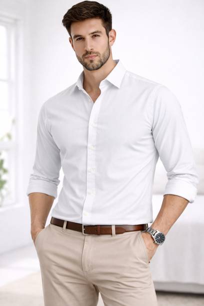 Brocon Men Regular Fit Solid Spread Collar Formal Shirt