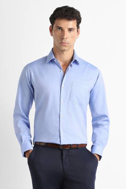van heusen men comfort fit solid formal shirt