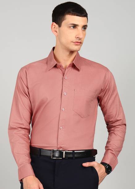 Men's Regular Fit Solid Spread Collar Casual Shirt