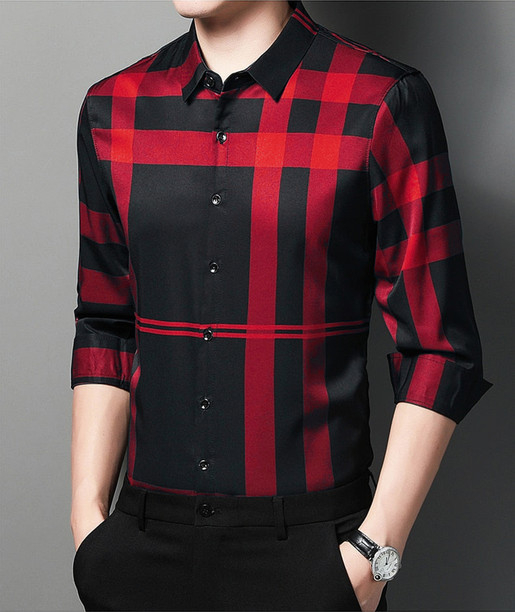 Plaid Zip Shirt Jacket (Red) – CHERRY LA