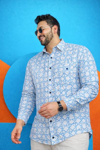 KUMAR Men Printed Casual Blue Shirt