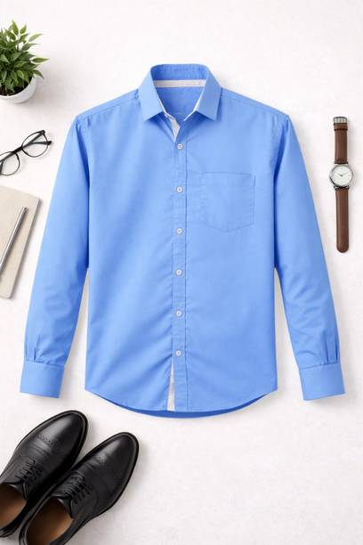 Men's Slim Fit Solid Casual Shirt