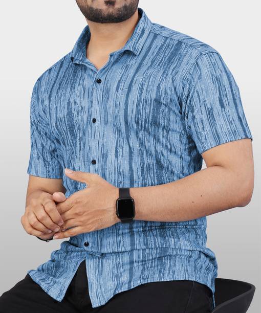 VeBNoR Men Regular Fit Printed Spread Collar Casual Shirt
