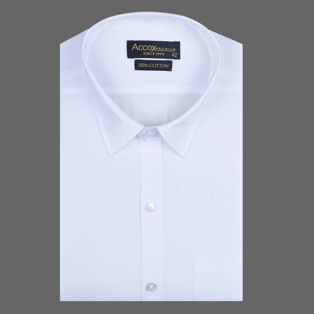 Men Regular Fit Solid, Self Design Formal Shirt