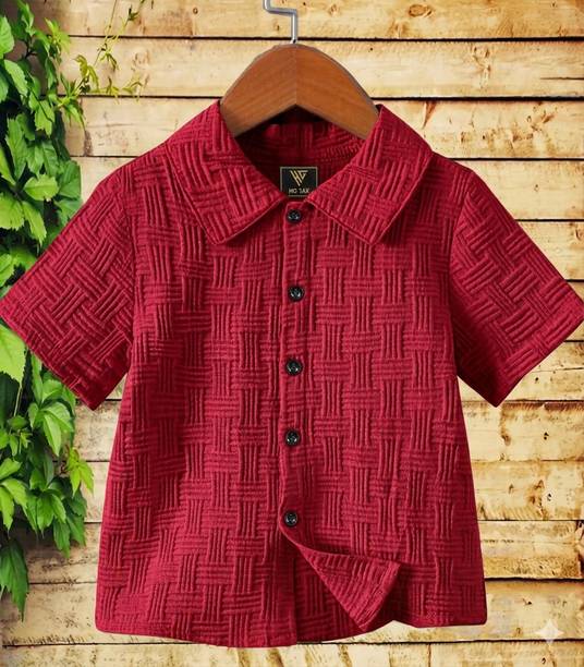 BHUMIKA CREATION Boys Regular Fit Self Design Spread Collar Casual Shirt