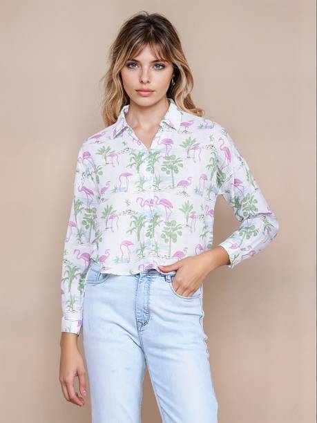 Women Slim Fit Floral Print Casual Shirt