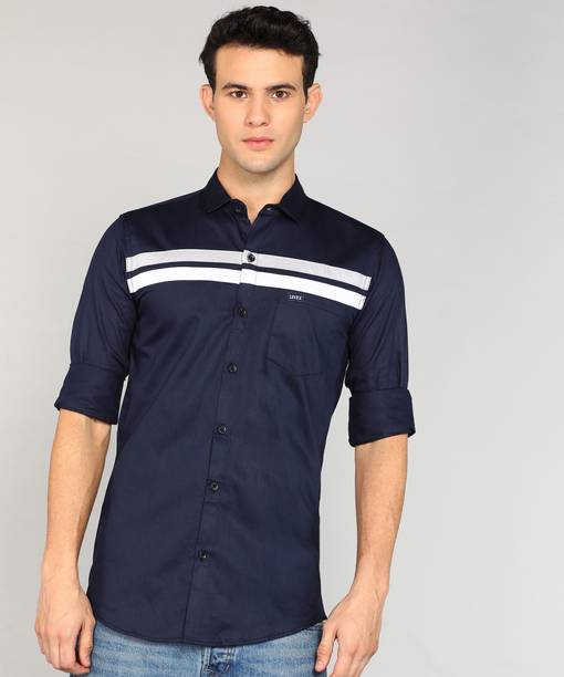 Men Regular, Slim Fit Striped Spread Collar Casual Shirt