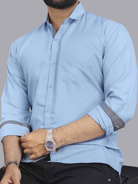 METRONAUT Men Regular Fit Solid Spread Collar Formal Shirt