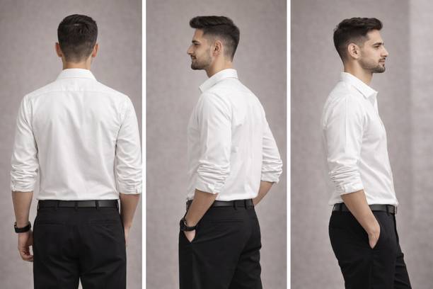Men's Slim Fit Solid Spread Collar Formal Shirt