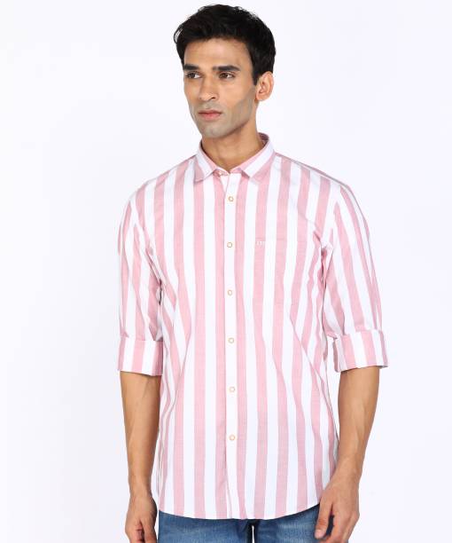 Men Slim Fit Striped Spread Collar Casual Shirt Price in India