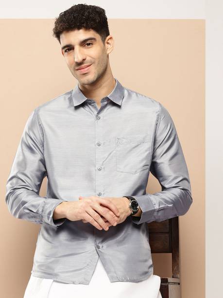 INVICTUS Men Solid Formal Grey Shirt
