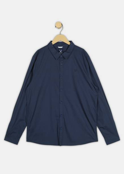 Boys Regular Fit Solid Casual Shirt
