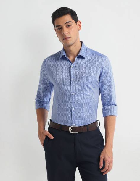 ARROW Men Slim Fit Self Design Spread Collar Formal Shirt