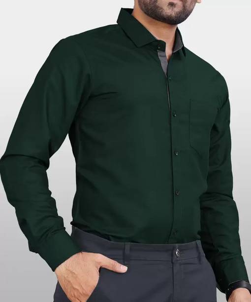 Tanip Men Regular Fit Solid Spread Collar Formal Shirt