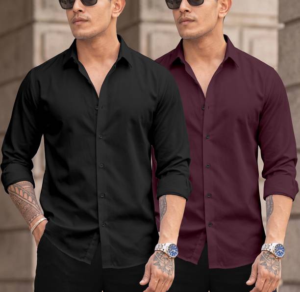 Darksquare Men Regular Fit Solid Casual Shirt