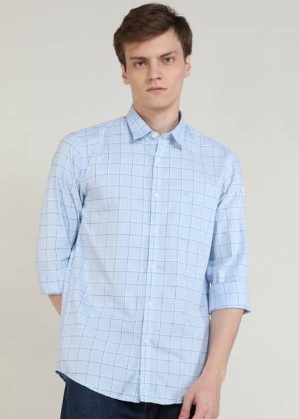 Men Regular Fit Checkered Formal Shirt