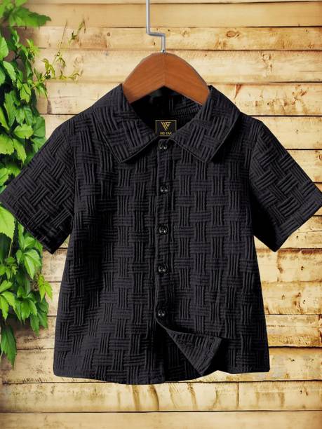 BHUMIKA CREATION Boys Regular Fit Self Design Spread Collar Casual Shirt