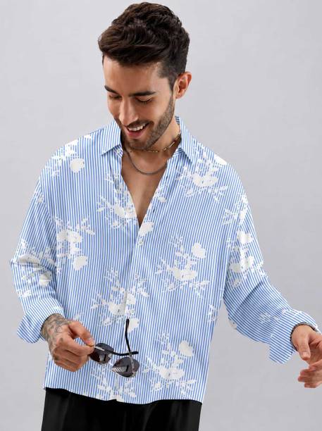 Men Relaxed Fit, Comfort Fit, Slim, Regular Fit Striped, Floral Print, Printed, Self Design, Solid Spread Collar Casual Shirt