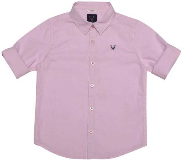 Allen Solly Boys Solid Casual Purple Shirt