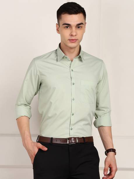 FUBAR Men Slim Fit Solid Spread Collar Formal Shirt
