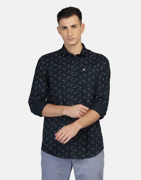 blackberrys men printed casual blue shirt