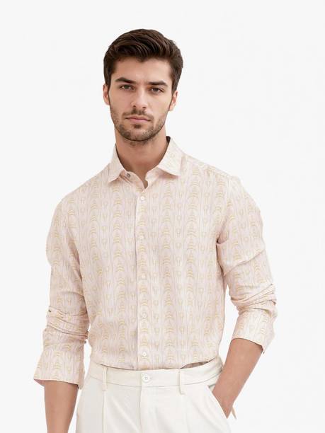 Men Regular Fit Geometric Print Casual Shirt